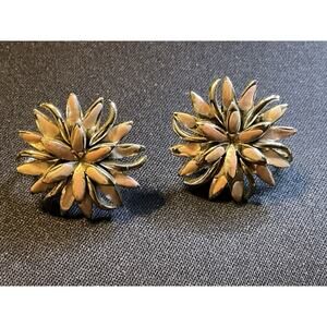 Vintage Coro Screw Back Enamel Earrings (Some Wear Showing)